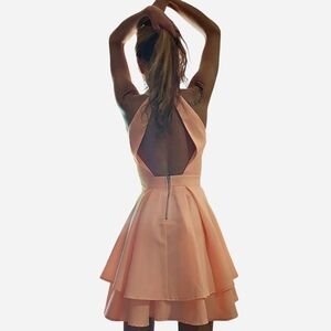 Lulus Halter Cut Out Skater Dress